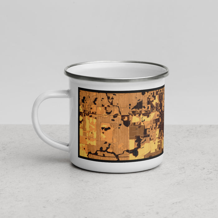 Left View Custom Jasper Florida Map Enamel Mug in Ember