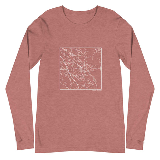 Jasper Georgia  Map Unisex Long-Sleeve T-shirt with City inscription in Heather Mauve