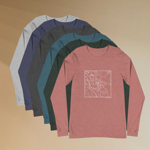 Jasper Georgia  Map Unisex Long-Sleeve T-shirts in Multiple Colors
