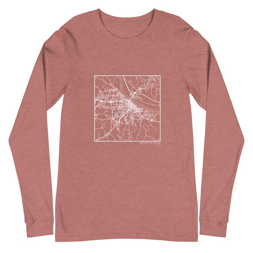 Jefferson City Missouri  Map Unisex Long-Sleeve T-shirt with City inscription in Heather Mauve