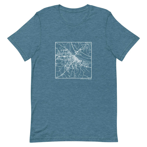Jefferson City Missouri  Map Unisex T-Shirt with City inscription in Heather Teal