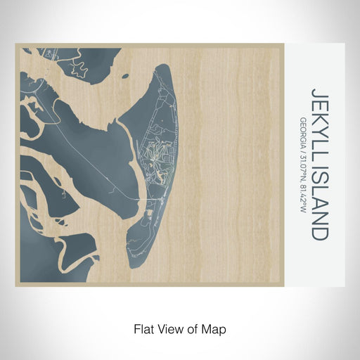 Rendered View of Jekyll Island Georgia Map on 20oz Stainless Steel Insulated Bottle with Bamboo Top with printed afternoon style map