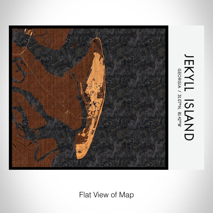 Rendered View of Jekyll Island Georgia Map on 20oz Stainless Steel Insulated Bottle with Bamboo Top with printed ember style map