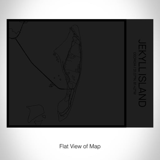 Rendered View of Jekyll Island Georgia Map on 20oz Stainless Steel Insulated Bottle with Bamboo Top in Matte Black with printed Tactile Lines Map in Black
