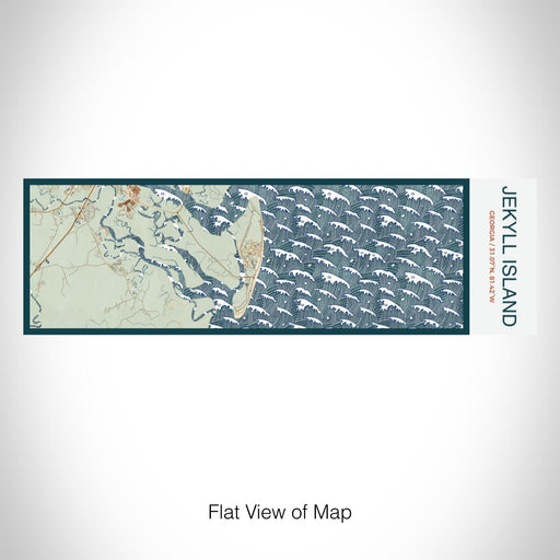 Rendered View of Jekyll Island Georgia Map on 10oz Stainless Steel Insulated Cup in Woodblock with Sliding Lid