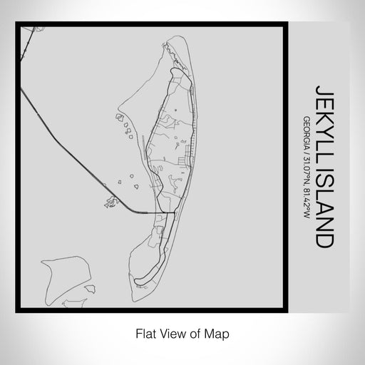 Rendered View of Jekyll Island Georgia Map on 17oz Stainless Steel Insulated Tumbler in Tactile Lines with Succulent in Background