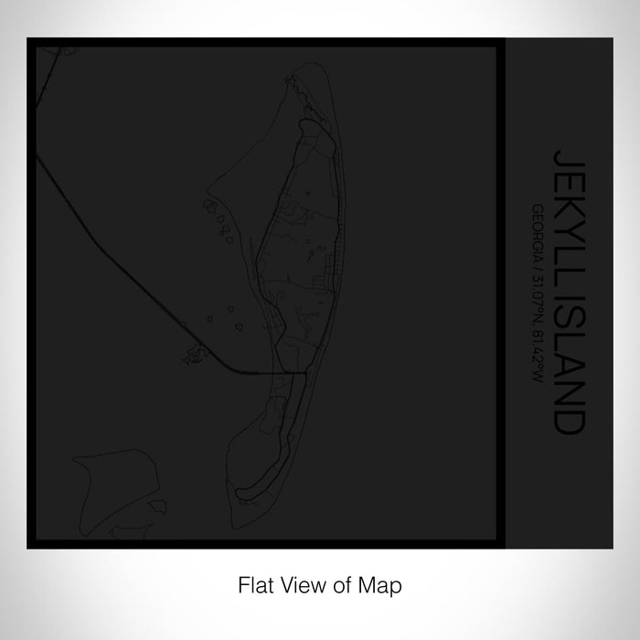 Rendered View of Jekyll Island Georgia Map on 17oz Stainless Steel Insulated Tumbler in Matte Black with Tactile Lines