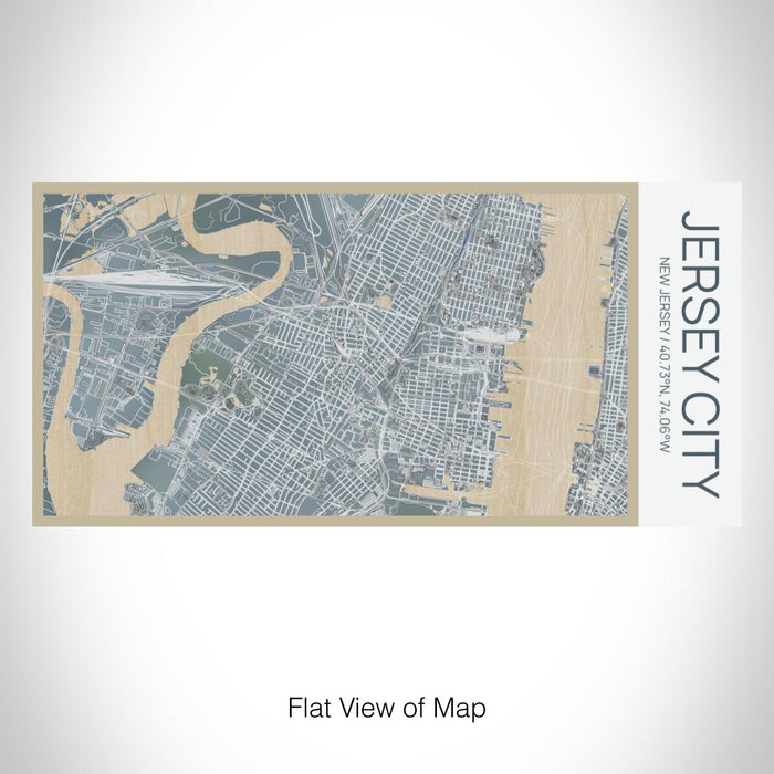 Rendered View of Jersey City New Jersey Map on 17oz Stainless Steel Insulated Bottle with printed afternoon style map