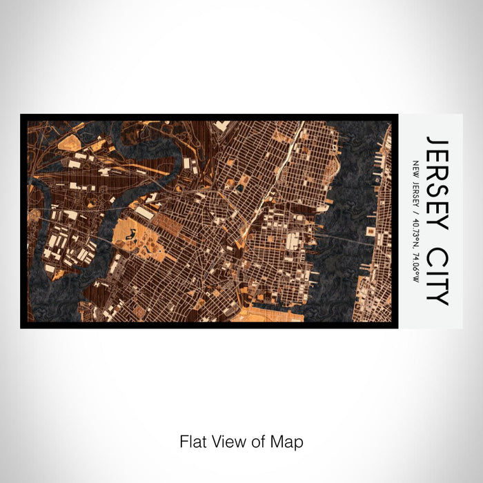 Rendered View of Jersey City New Jersey Map on 17oz Stainless Steel Insulated Bottle with printed ember style map