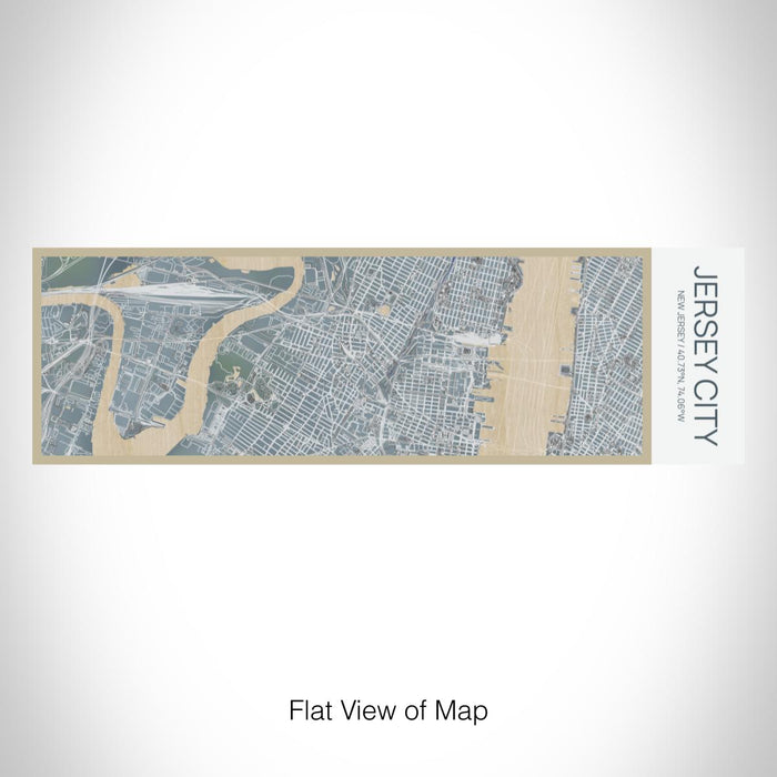 Rendered View of Jersey City New Jersey Map on 10oz Stainless Steel Insulated Cup in Afternoon with Sliding Lid
