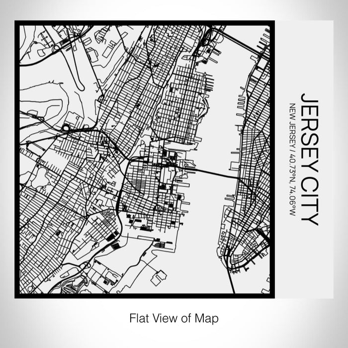 Rendered View of Jersey City New Jersey Map on 17oz Stainless Steel Insulated Tumbler in Matte White with Tactile Lines