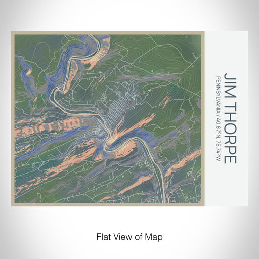 Rendered View of Jim Thorpe Pennsylvania Map on 20oz Stainless Steel Insulated Bottle with Bamboo Top with printed afternoon style map