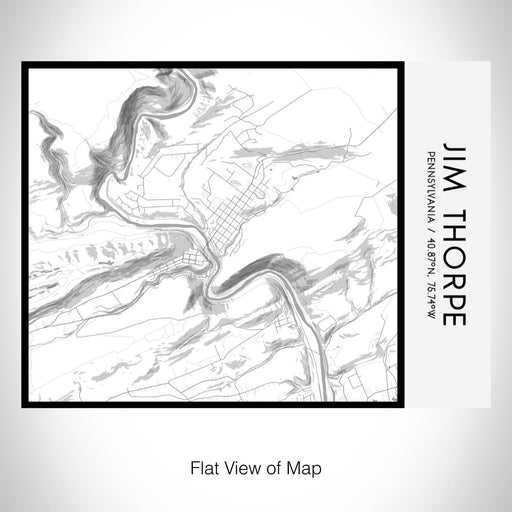 Rendered View of Jim Thorpe Pennsylvania Map on 20oz Stainless Steel Insulated Bottle with Bamboo Top with printed classic style map