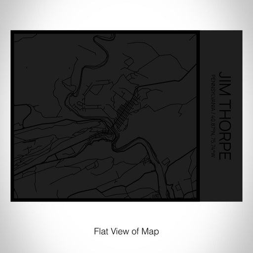 Rendered View of Jim Thorpe Pennsylvania Map on 20oz Stainless Steel Insulated Bottle with Bamboo Top in Matte Black with printed Tactile Lines Map in Black