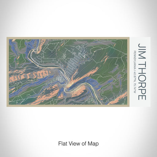 Rendered View of Jim Thorpe Pennsylvania Map on 17oz Stainless Steel Insulated Bottle with printed afternoon style map