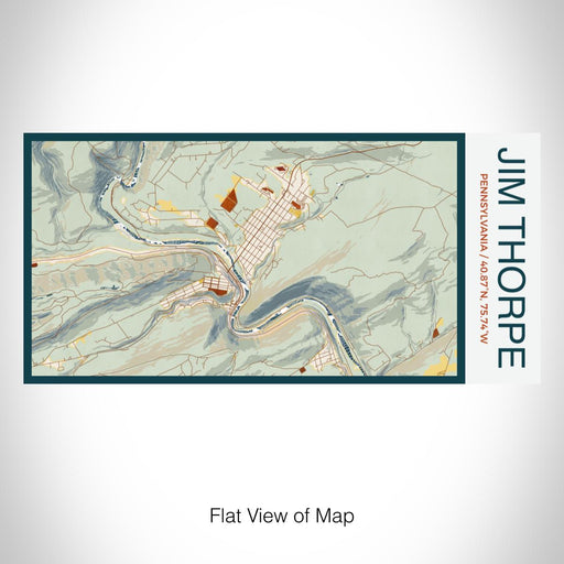 Rendered View of Jim Thorpe Pennsylvania Map on 17oz Stainless Steel Insulated Bottle with printed woodblock style map