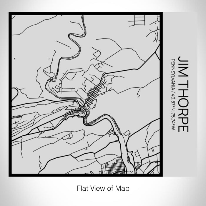 Rendered View of Jim Thorpe Pennsylvania Map on 17oz Stainless Steel Insulated Tumbler in Tactile Lines with Succulent in Background