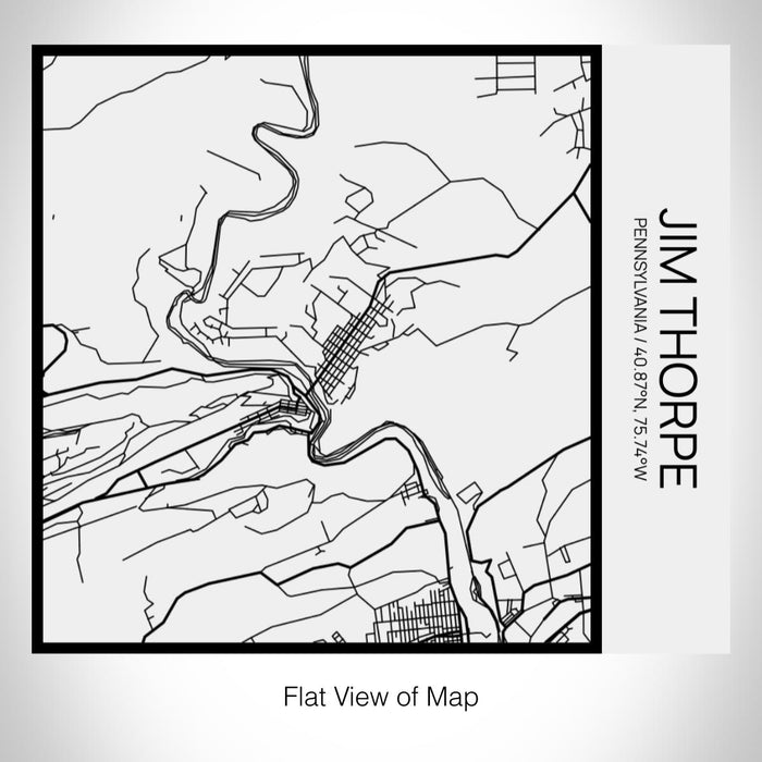 Rendered View of Jim Thorpe Pennsylvania Map on 17oz Stainless Steel Insulated Tumbler in Matte White with Tactile Lines