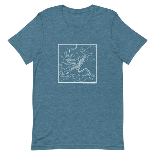 Jim Thorpe Pennsylvania  Map Unisex T-Shirt with City inscription in Heather Teal