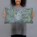 Person holding 20x12 Custom Johnstown New York Map Throw Pillow in Afternoon