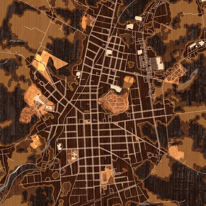 Johnstown New York Map Print in Ember Style Zoomed In Close Up Showing Details