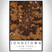 Johnstown New York Map Print Portrait Orientation in Ember Style With Shaded Background