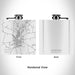 Rendered View of Johnstown New York Map Engraving on 6oz Stainless Steel Flask in White