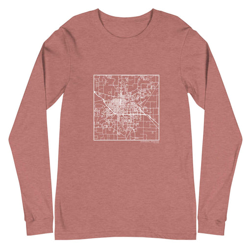 Jonesboro Arkansas  Map Unisex Long-Sleeve T-shirt with City inscription in Heather Mauve