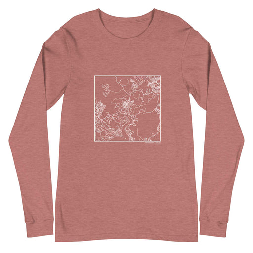 Jonestown Texas  Map Unisex Long-Sleeve T-shirt with City inscription in Heather Mauve