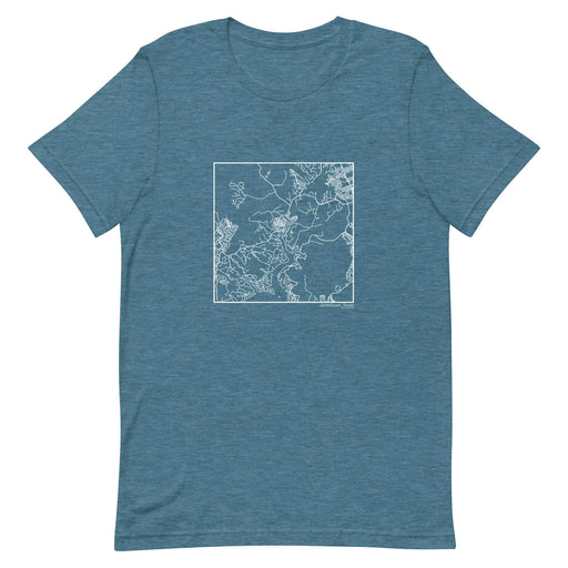 Jonestown Texas  Map Unisex T-Shirt with City inscription in Heather Teal