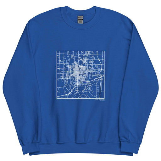 Joplin Missouri  Map Unisex Crewneck Sweater with City inscription in Royal Blue