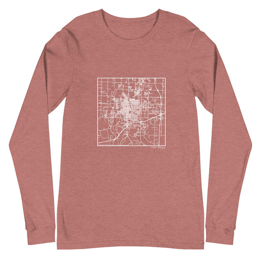 Joplin Missouri  Map Unisex Long-Sleeve T-shirt with City inscription in Heather Mauve
