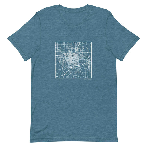 Joplin Missouri  Map Unisex T-Shirt with City inscription in Heather Teal