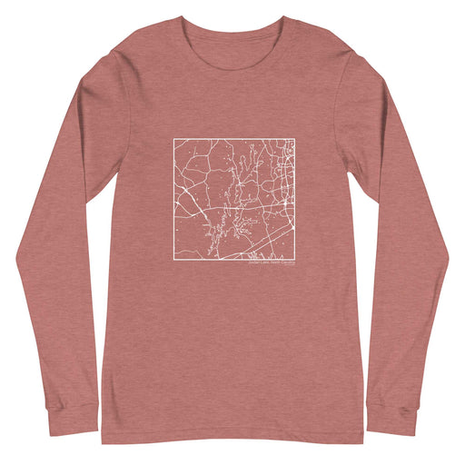 Jordan Lake North Carolina  Map Unisex Long-Sleeve T-shirt with City inscription in Heather Mauve