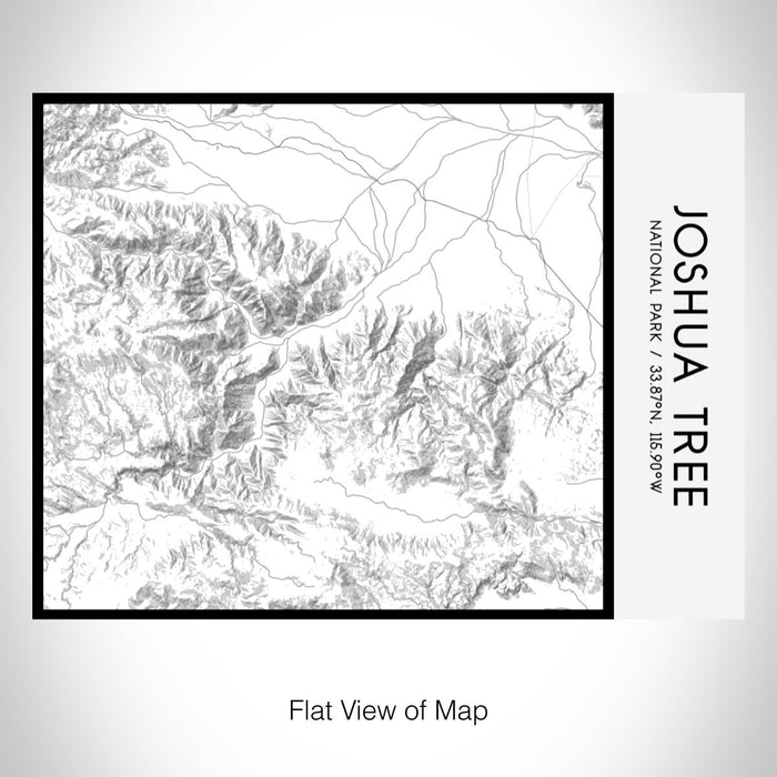 Rendered View of Joshua Tree National Park Map on 20oz Stainless Steel Insulated Bottle with Bamboo Top with printed classic style map