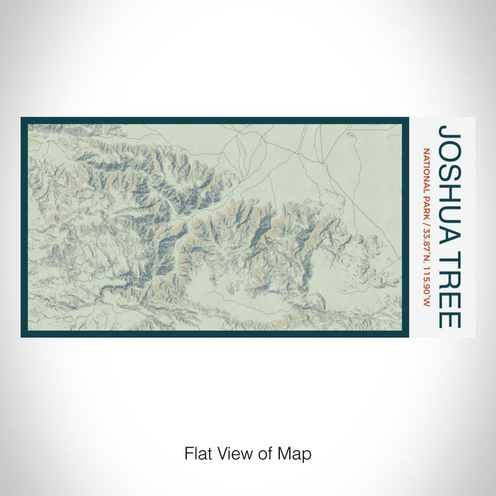 Rendered View of Joshua Tree National Park Map on 17oz Stainless Steel Insulated Bottle with printed woodblock style map