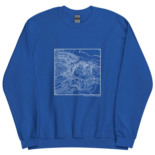 Joshua Tree National Park Topographic  Map Unisex Crewneck Sweater with City inscription in Royal Blue