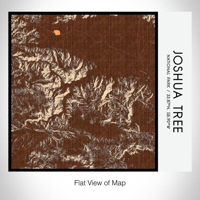 Rendered View of Joshua Tree National Park Map on 17oz Stainless Steel Insulated Tumbler in Ember Map Style