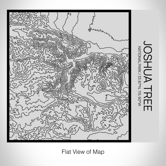 Rendered View of Joshua Tree National Park Map on 17oz Stainless Steel Insulated Tumbler in Tactile Lines with Succulent in Background