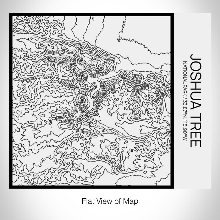 Rendered View of Joshua Tree National Park Map on 17oz Stainless Steel Insulated Tumbler in Matte White with Tactile Lines