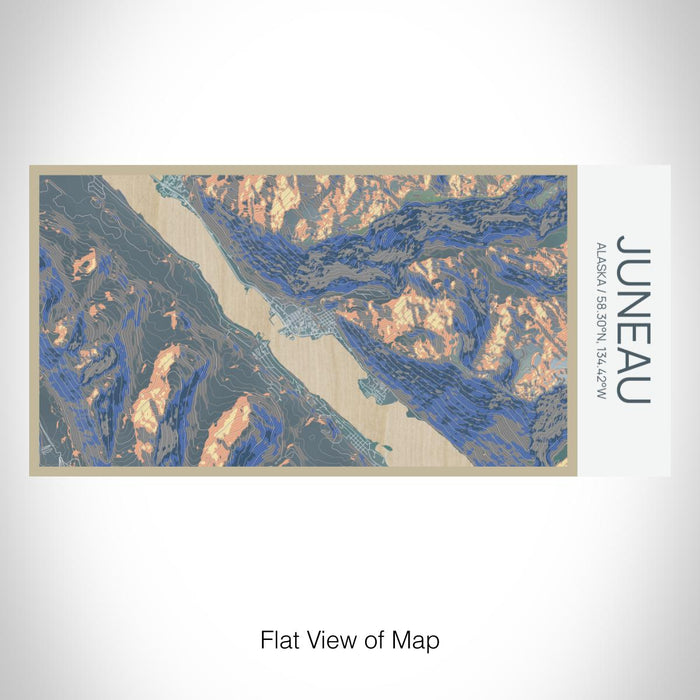 Rendered View of Juneau Alaska Map on 17oz Stainless Steel Insulated Bottle with printed afternoon style map