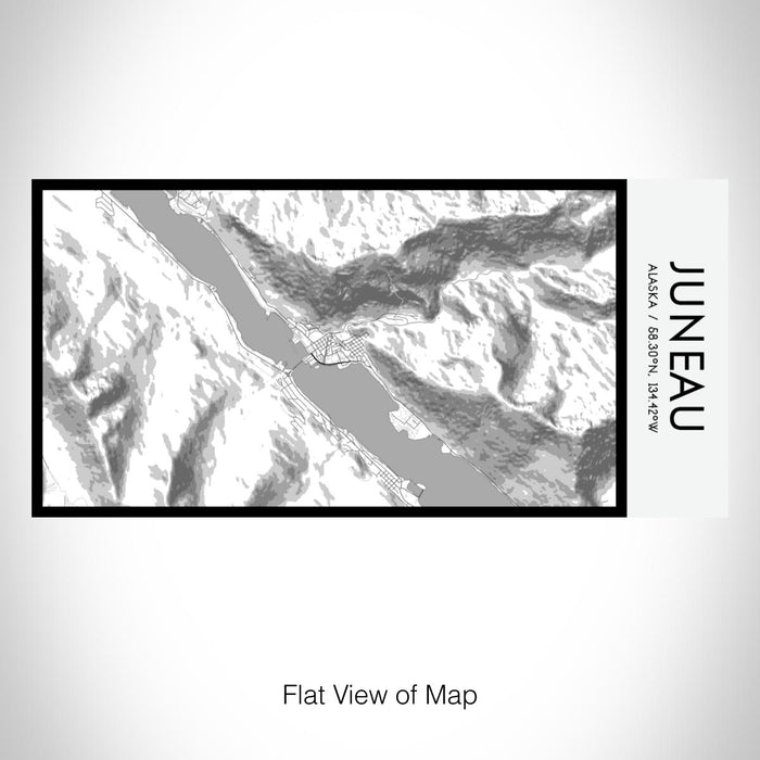 Rendered View of Juneau Alaska Map on 17oz Stainless Steel Insulated Bottle with printed classic style map