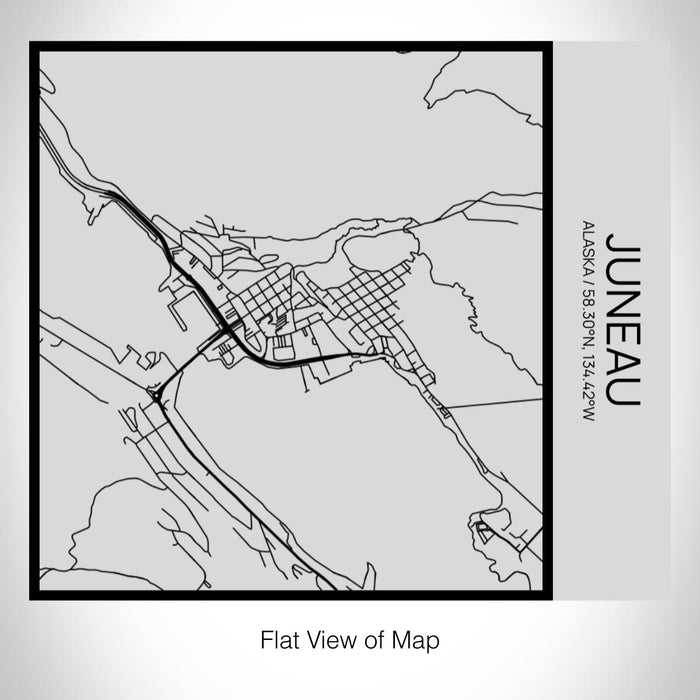 Rendered View of Juneau Alaska Map on 17oz Stainless Steel Insulated Tumbler in Tactile Lines with Succulent in Background