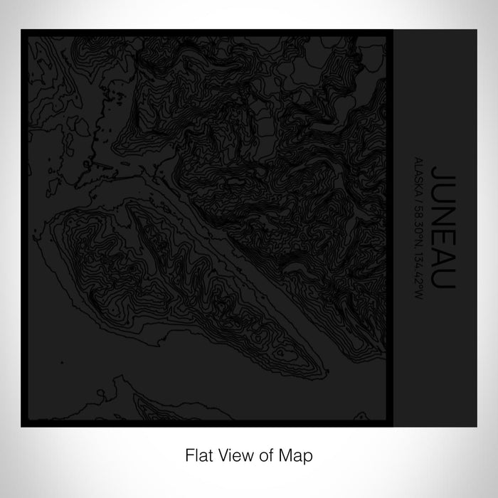 Rendered View of Juneau Alaska Map on 17oz Stainless Steel Insulated Tumbler in Matte Black with Tactile Lines