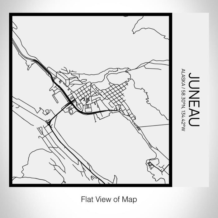 Rendered View of Juneau Alaska Map on 17oz Stainless Steel Insulated Tumbler in Matte White with Tactile Lines