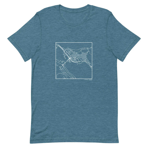 Juneau Alaska  Map Unisex T-Shirt with City inscription in Heather Teal
