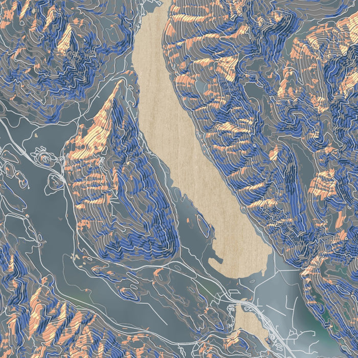 Kachess Lake Washington Map Print in Afternoon Style Zoomed In Close Up Showing Details