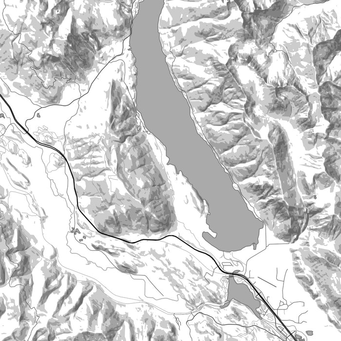 Kachess Lake Washington Map Print in Classic Style Zoomed In Close Up Showing Details