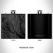 Rendered View of Kachess Lake Washington Map Engraving on 6oz Stainless Steel Flask in Black