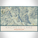 Kachess Lake Washington Map Print Landscape Orientation in Woodblock Style With Shaded Background